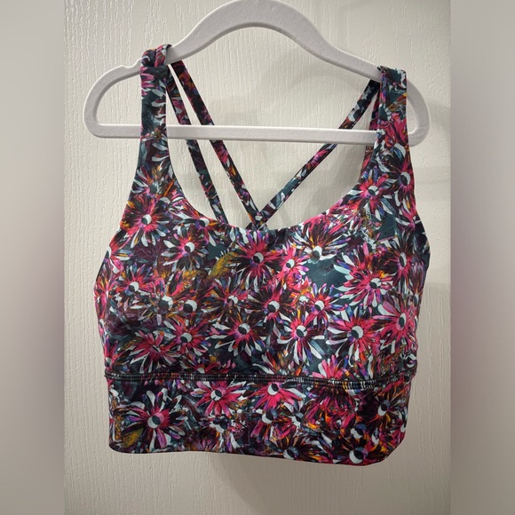 Lululemon Base Pace HR High Rise Tight 25” and Sports Bra Floral -  Size 6 - Picture 3 of 12